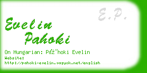 evelin pahoki business card